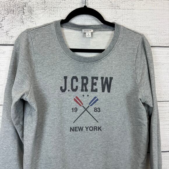 J.Crew Factory Women's Gray Oars Logo Graphic Crewneck Sweatshirt Size Small - Picture 4 of 5